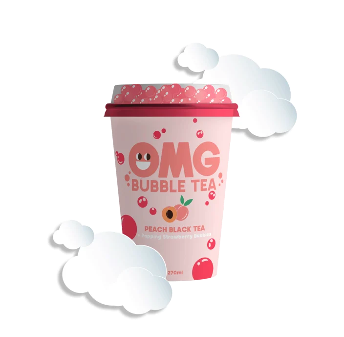 OMG Bubble tea Peach 270ML | 10 Packs