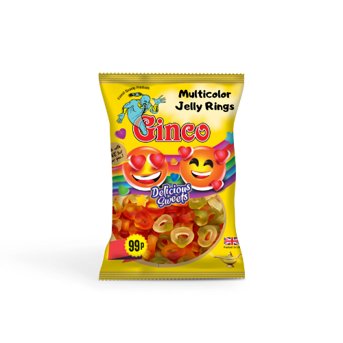 Ginco Multicolour Jelly Rings (100g X Pack of 12)