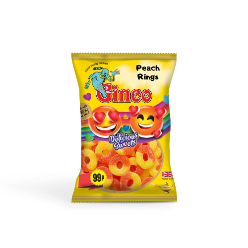 Ginco Peach Rings (100g X Pack of 12)