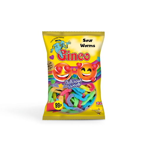 Ginco Sour Worms (100g X Pack of 12)