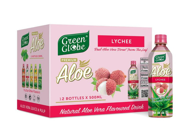 Green Globe Aloe Vera with Lychee Flavour 500ml X 12