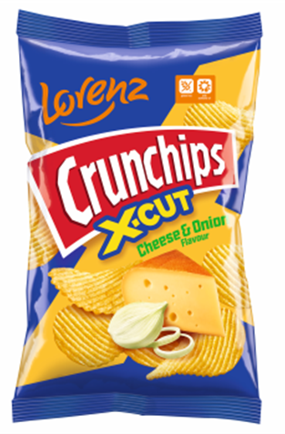 Lorenz Crunch-Chips  X-Cut Cheese Onion 75g X 12